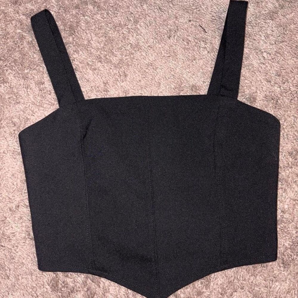 Francesca-s Women's Black and Grey Crop-top